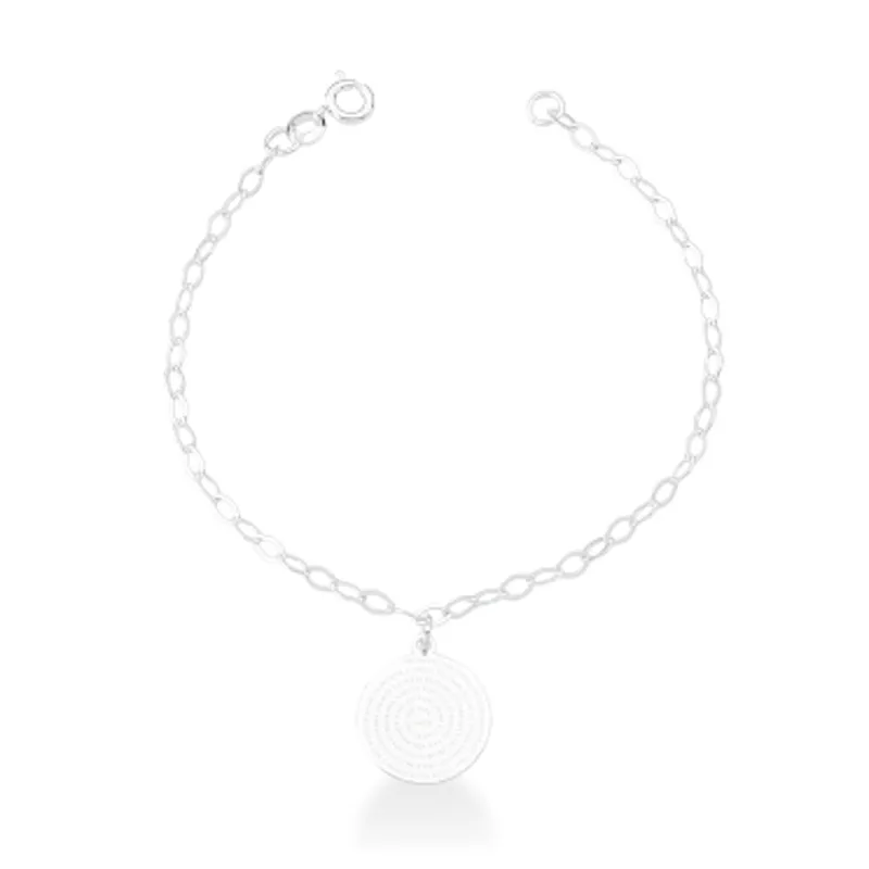 PULSEIRA PRATEADO LISO IMAGEM ESCRITA PAI NOSSO 18CM