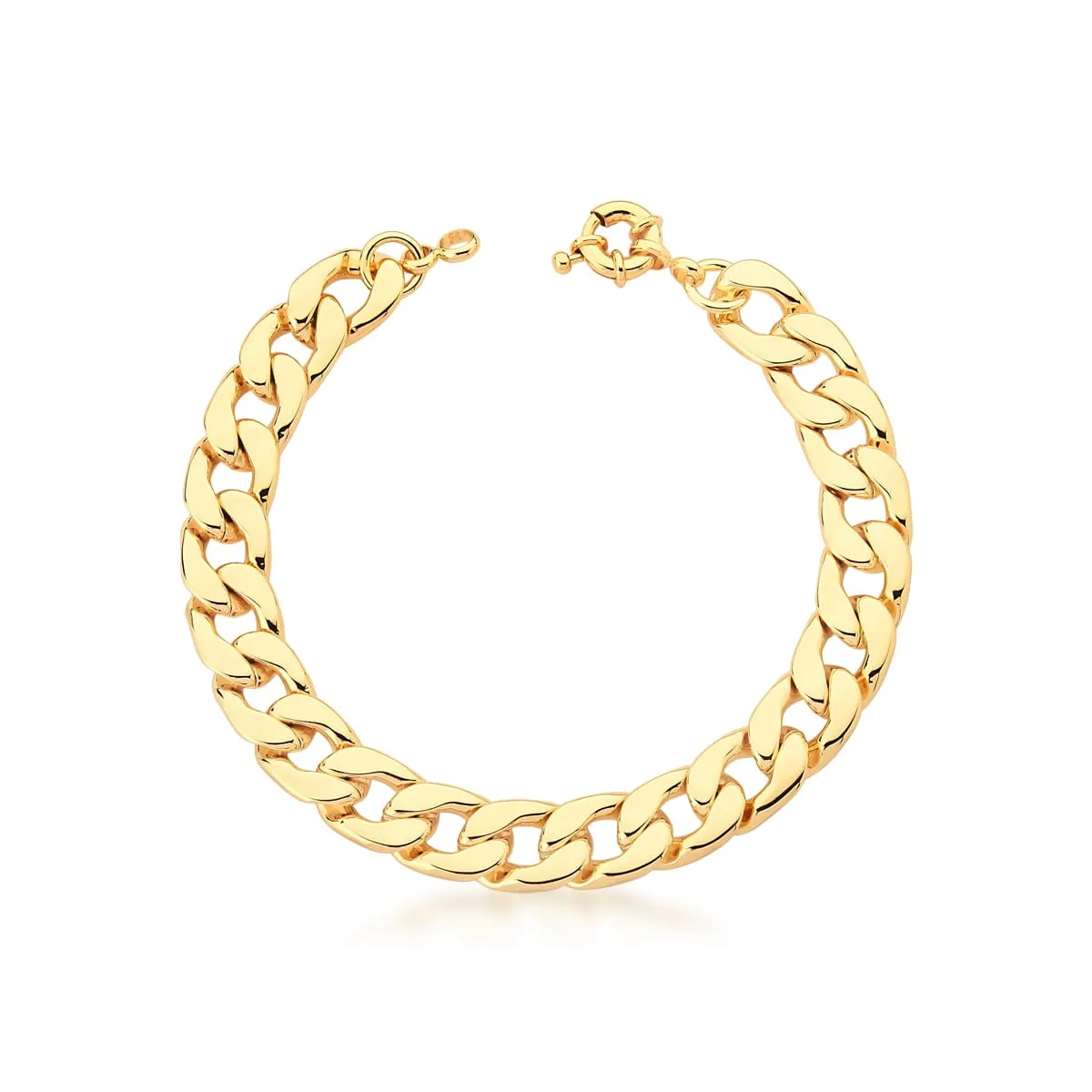 TORNOZELEIRA BAN. DOURADO LISO ELO GRUMET 3X10X14MM 25+5CM