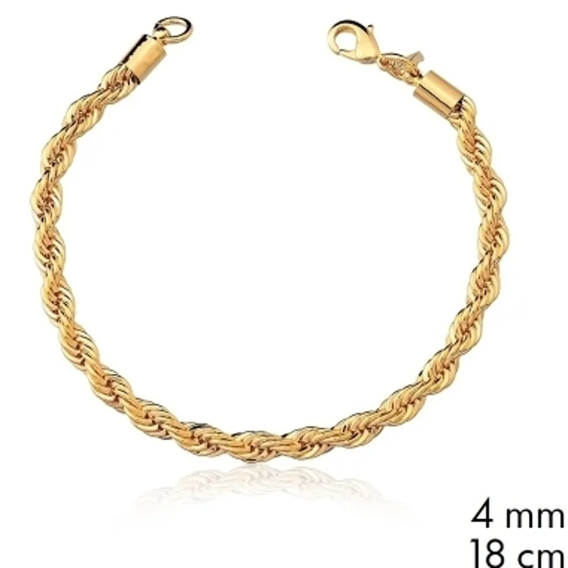 PULSEIRA BAN. DOURADO LISO CORDAO BAIANO 4MM