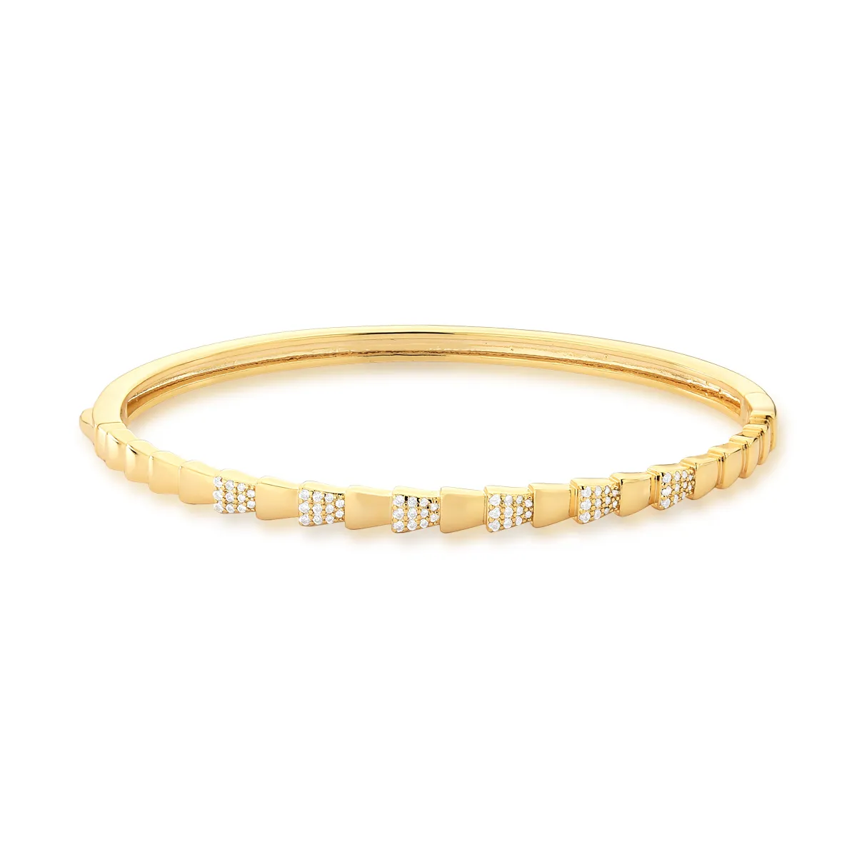 BRACELETE BAN. DOURADO CRAV. ZIRC BRANCA 2X4MM