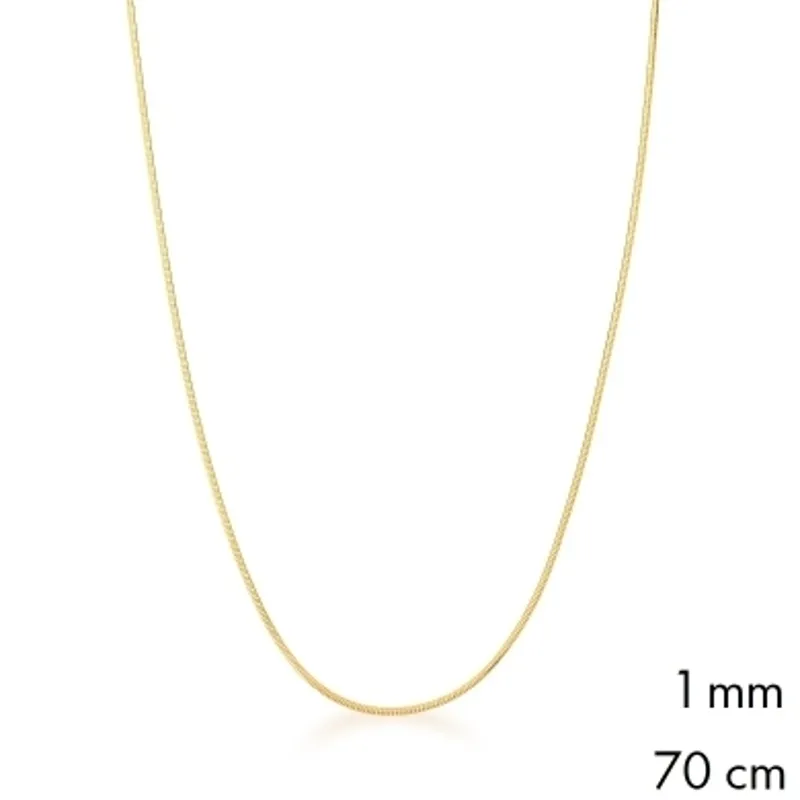 CORRENTE RABO DE RATO BAN. DOURADO LISO 1MM