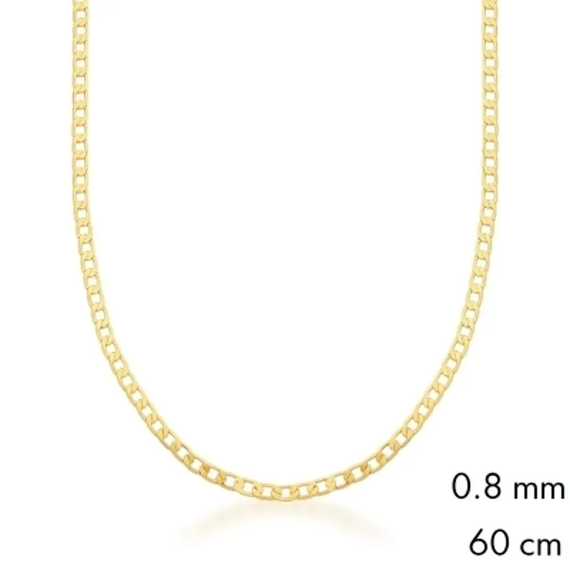 CORRENTE BAN. DOURADO ELO GRUMET 0.8MM 4X6MM 60CM