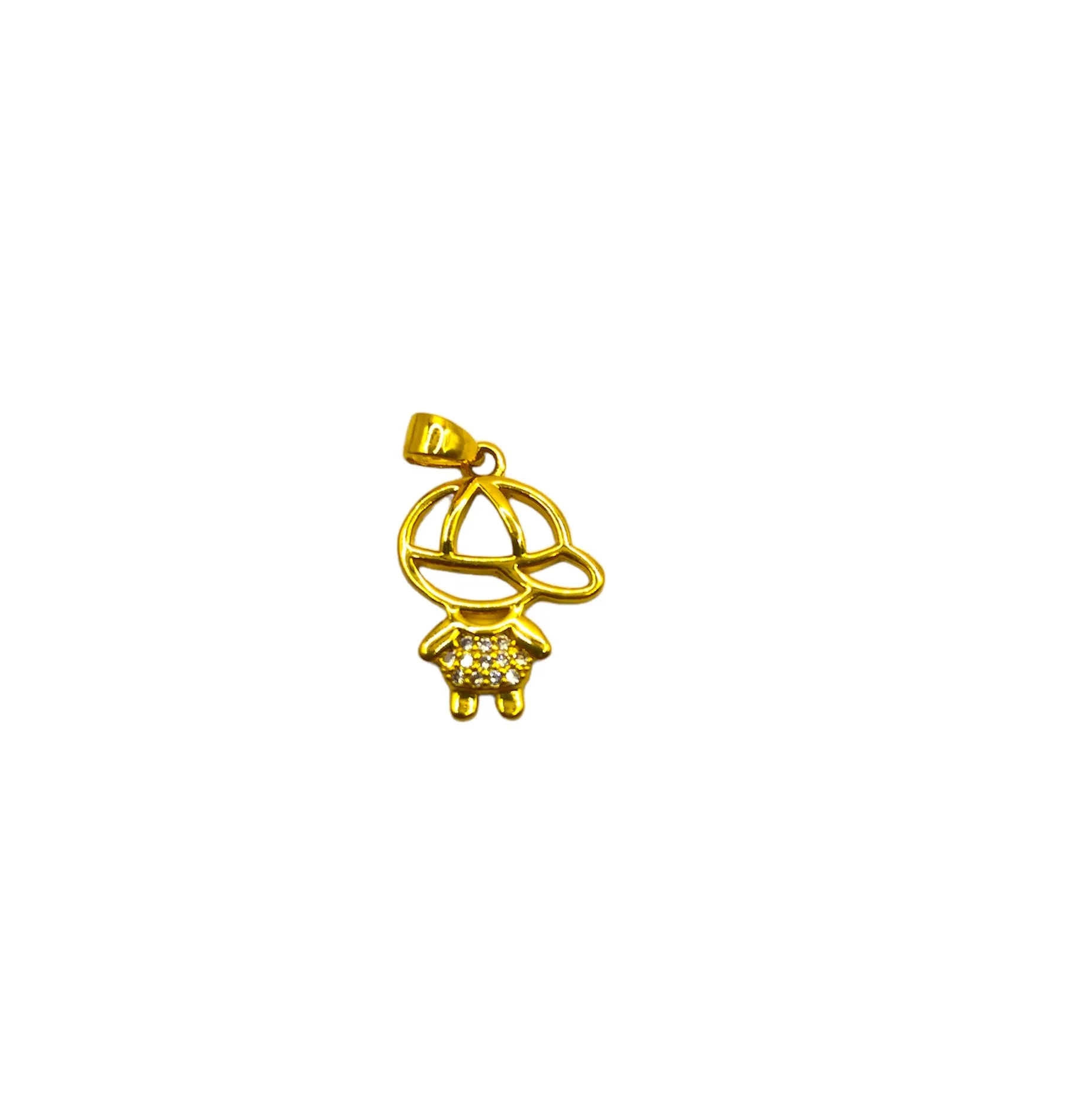 PINGENTE BAN. DOURADO MENINO CRAVEJADO ZIRCONIA