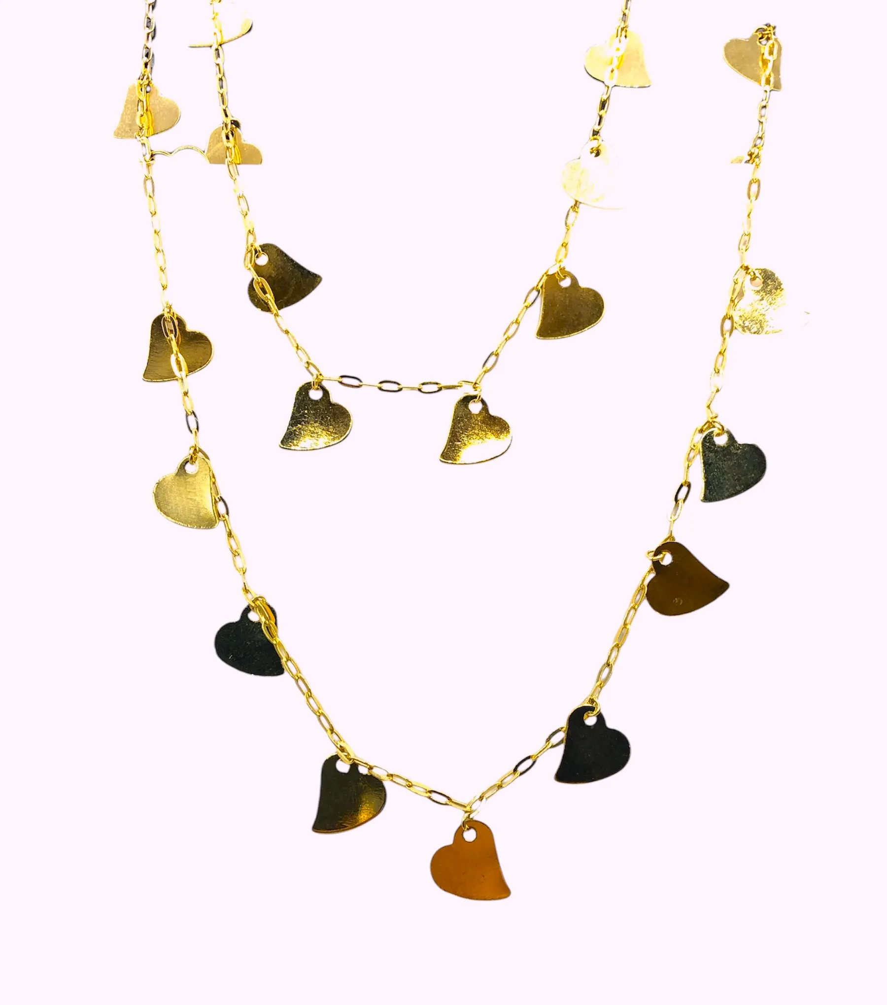 COLAR BAN. DOURADO LISO 34 CORACAO DISPERSOS 100CM