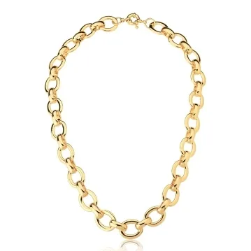 CORRENTE BAN. DOURADO LISO ELO INTERCALADO 17X14MM 45CM (CAT)