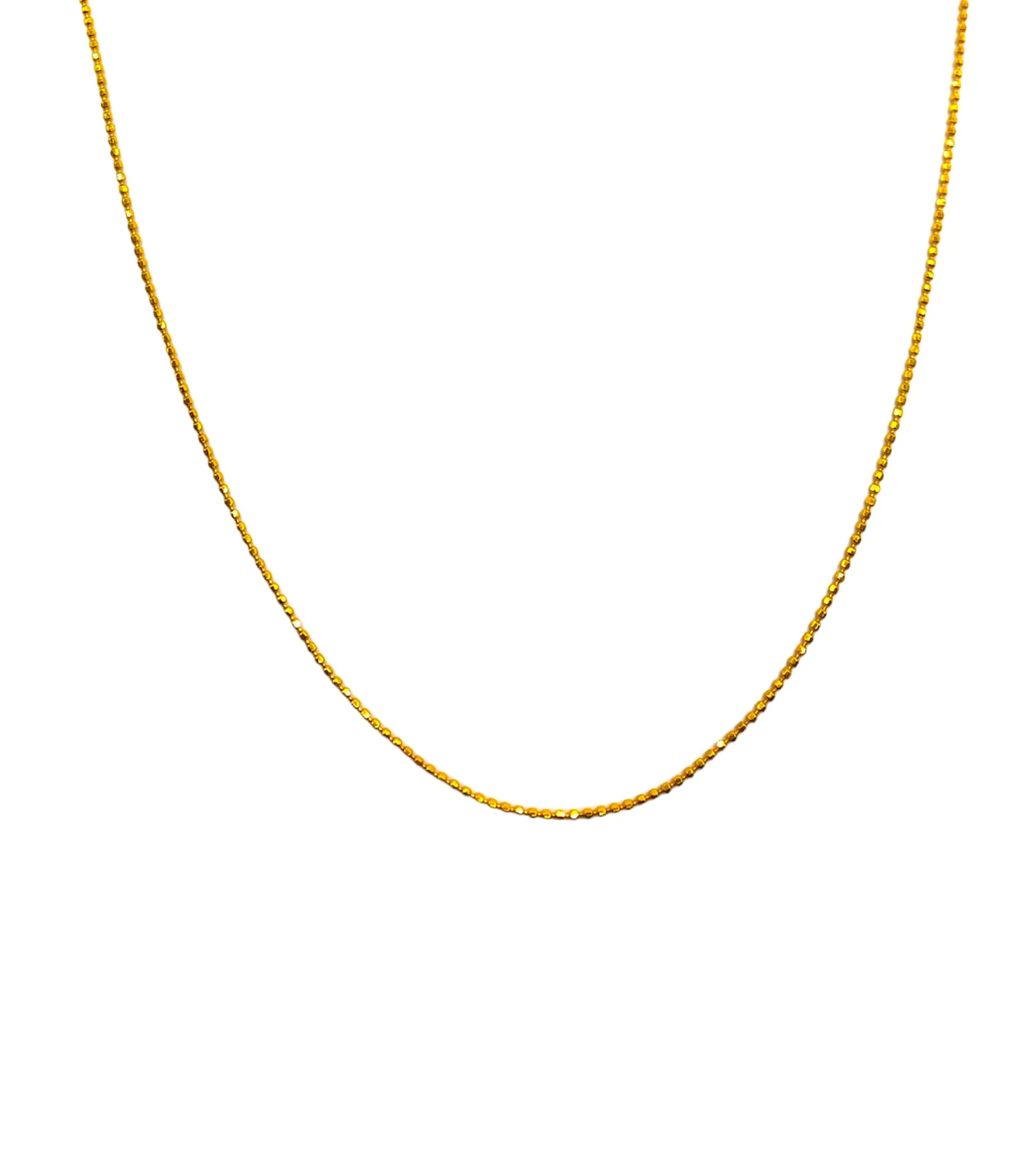 CORRENTE FOL. DOURADO LISO BOLINHA 70CM
