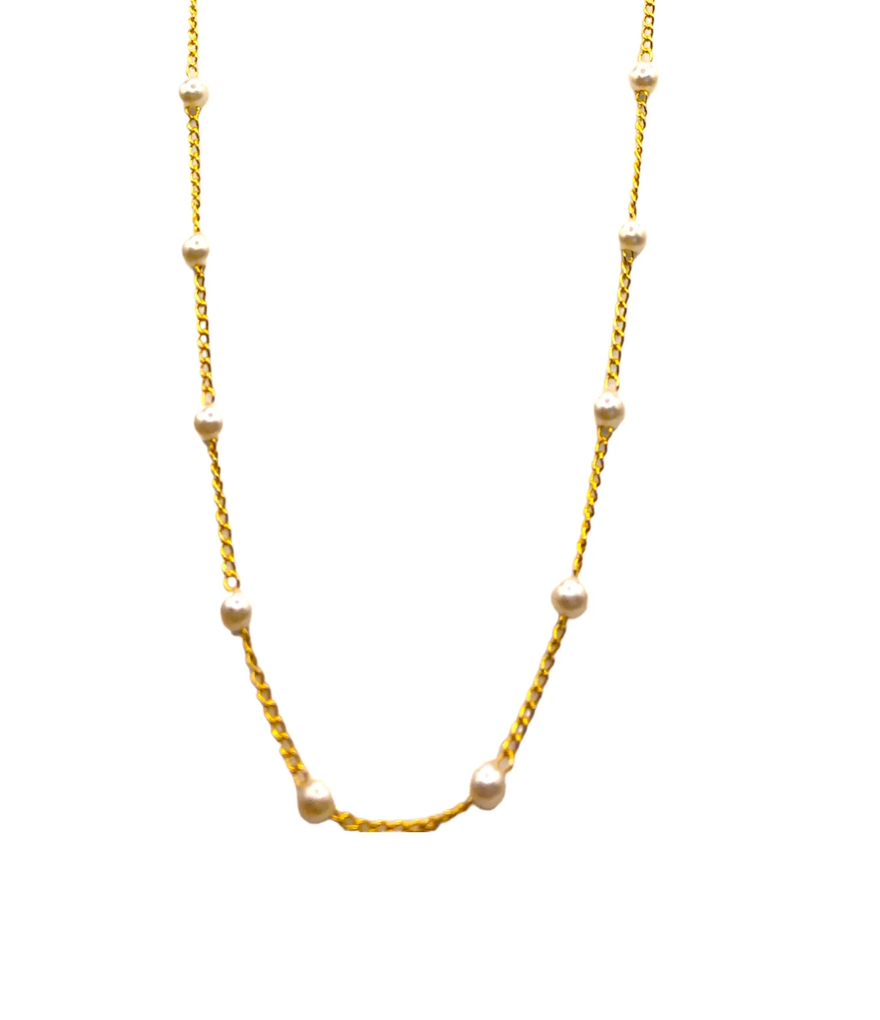 COLAR FOL. DOURADO LISO PEROLA DISPERSA 5MM 80CM