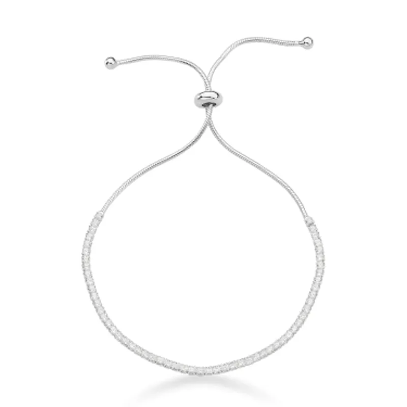 PULSEIRA SHAMBALA PRATEADO PEDRA BRANCA RABO DE RATO RIVIERA REDONDO 2MM