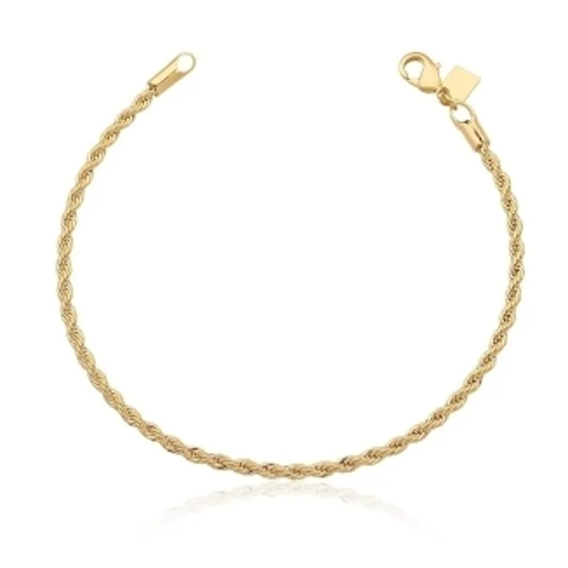 PULSEIRA CORDAO BAIANO 3MM BAN. DOURADO LISO 18CM