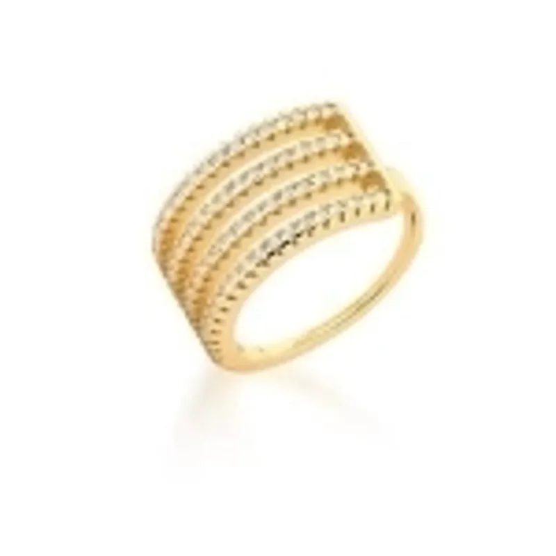 PIERCING BAN. DOURADO CRAV. ZIRC BRANCA 3 VOLTAS