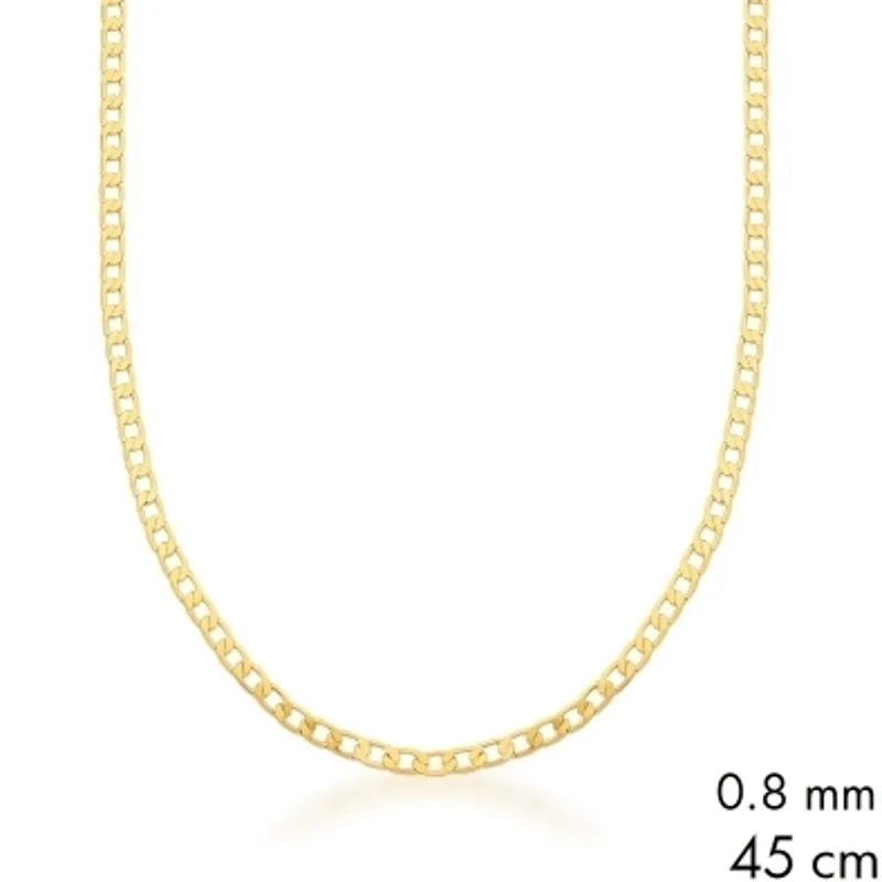 CORRENTE BAN. DOURADO ELO GRUMET 0.8 MM 45CM