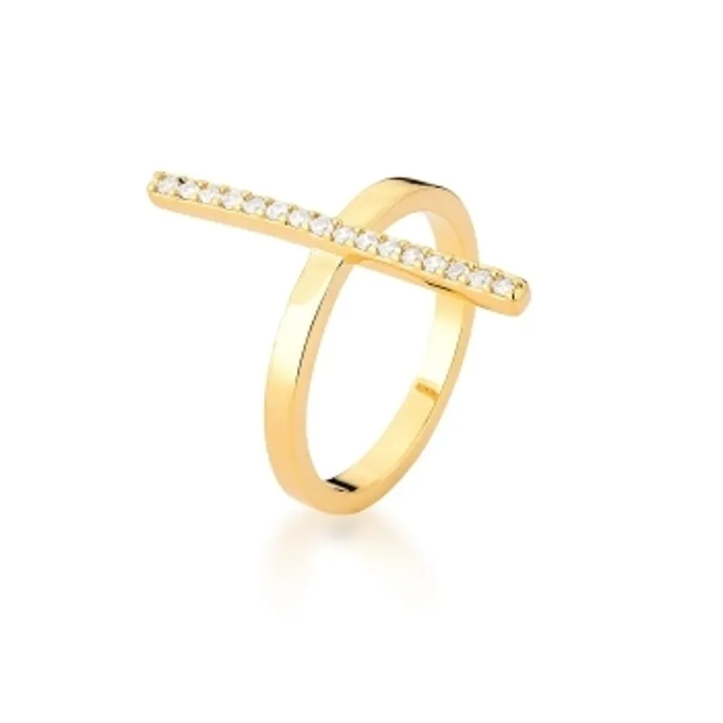 ANEL BAN. DOURADO CRAV. ZIRC BRANCA COLUNA 1 COLUNA/LINHA 27MM