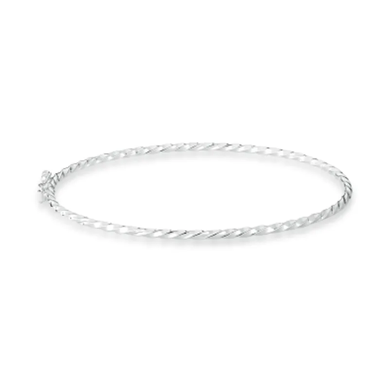 BRACELETE PRATEADO LISO FIO TRANCADO 2MM