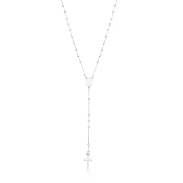 CORRENTE C/ PING. TERCO PRATEADO LISO IMAGEM CRUCIFIXO/N. SRA DAS GRACAS/MILAGROSA