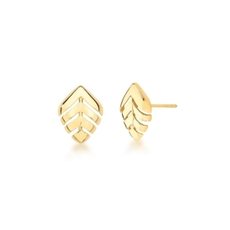 BRINCO BAN. DOURADO LISO VAZADO FOLHA 14X18MM