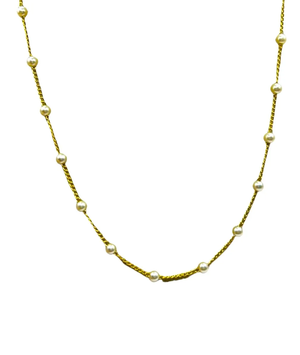 CORRENTE BAN. DOURADO C/ PÉROLAS