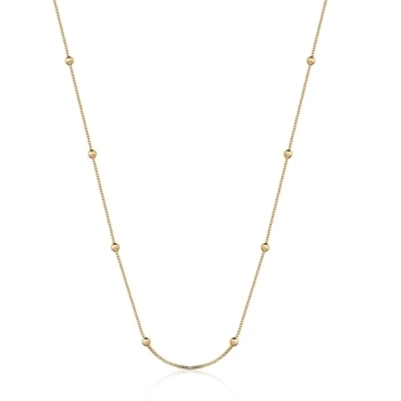 CORRENTE VENEZIANA C/ BOLINHA BAN. DOURADO LISO 60CM