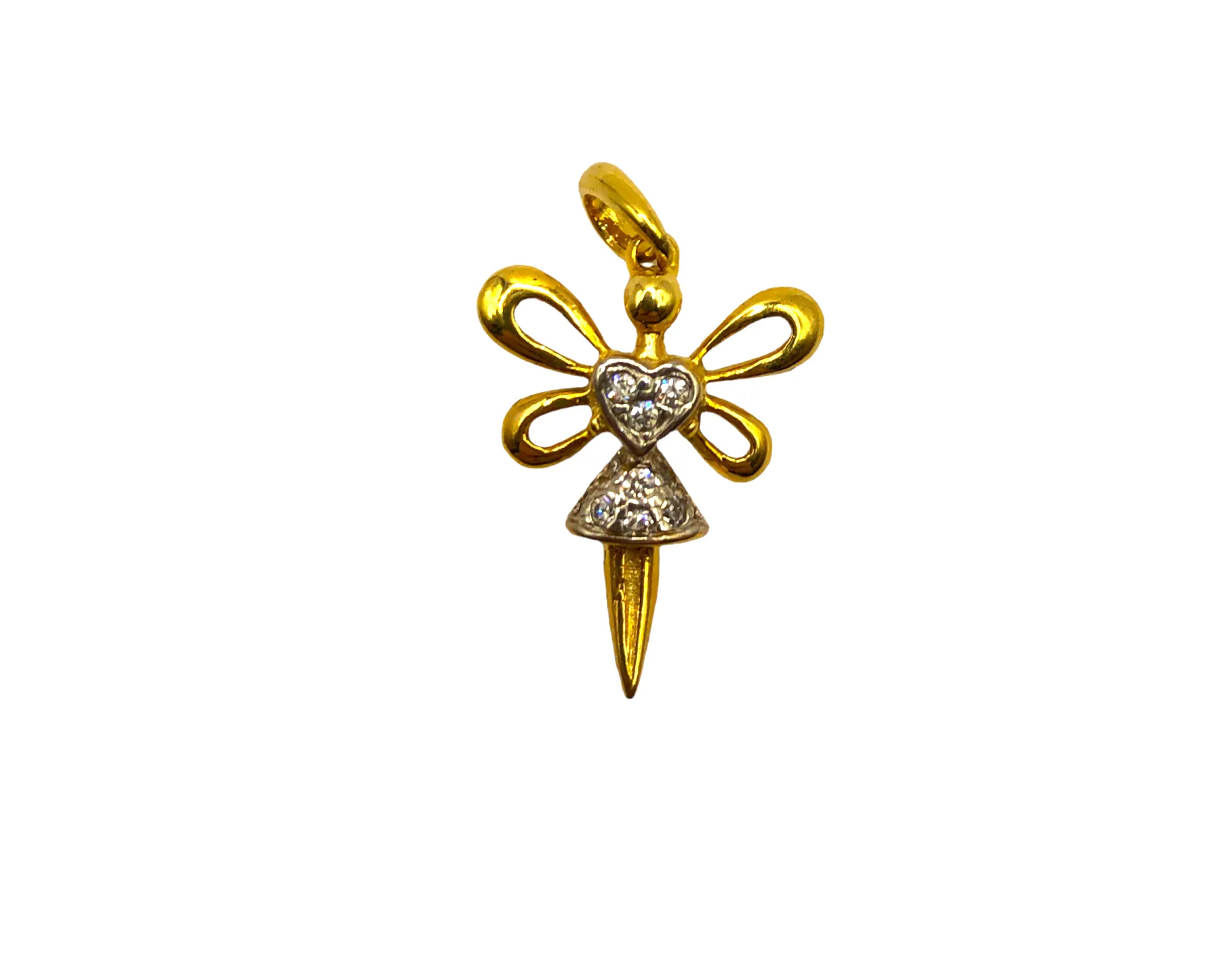 PINGENTE BAN. DOURADO BORBOLETA CRAVEJADO ZIRCONIA