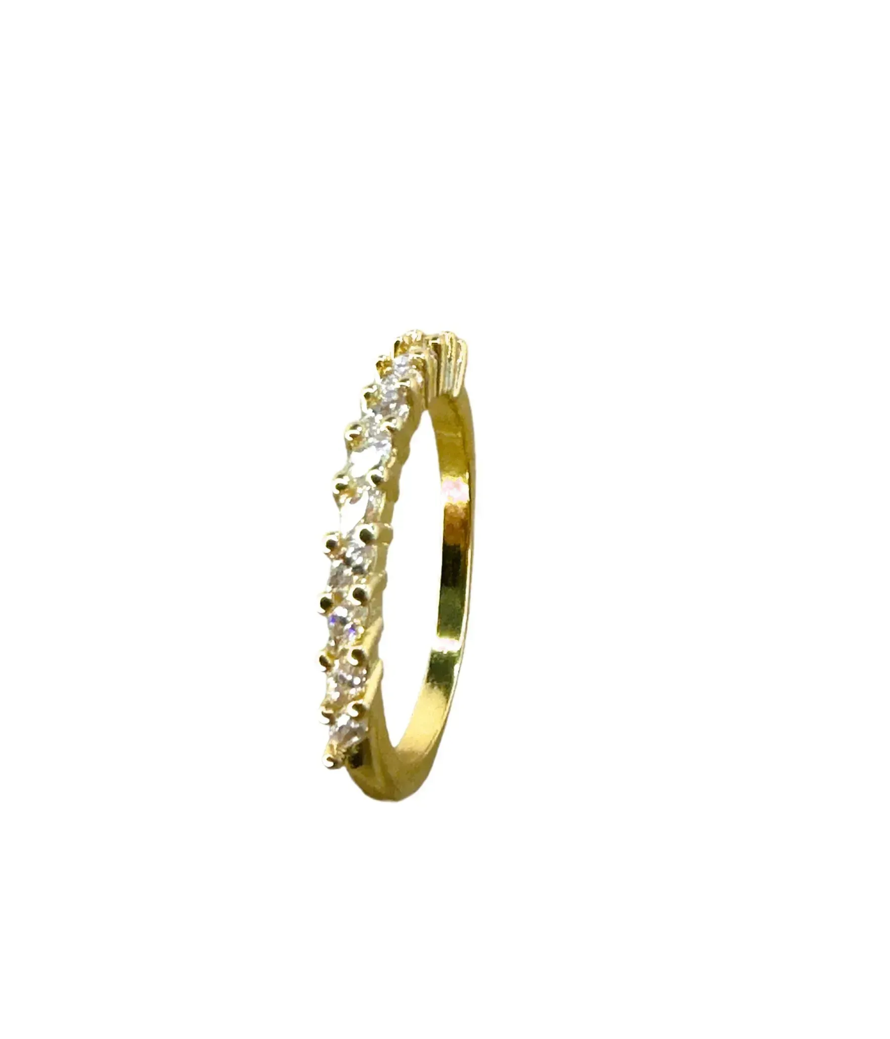 ANEL APARADOR BAN. DOURADO CRAV. ZIRC BRANCA 1 LINHA FRENTE