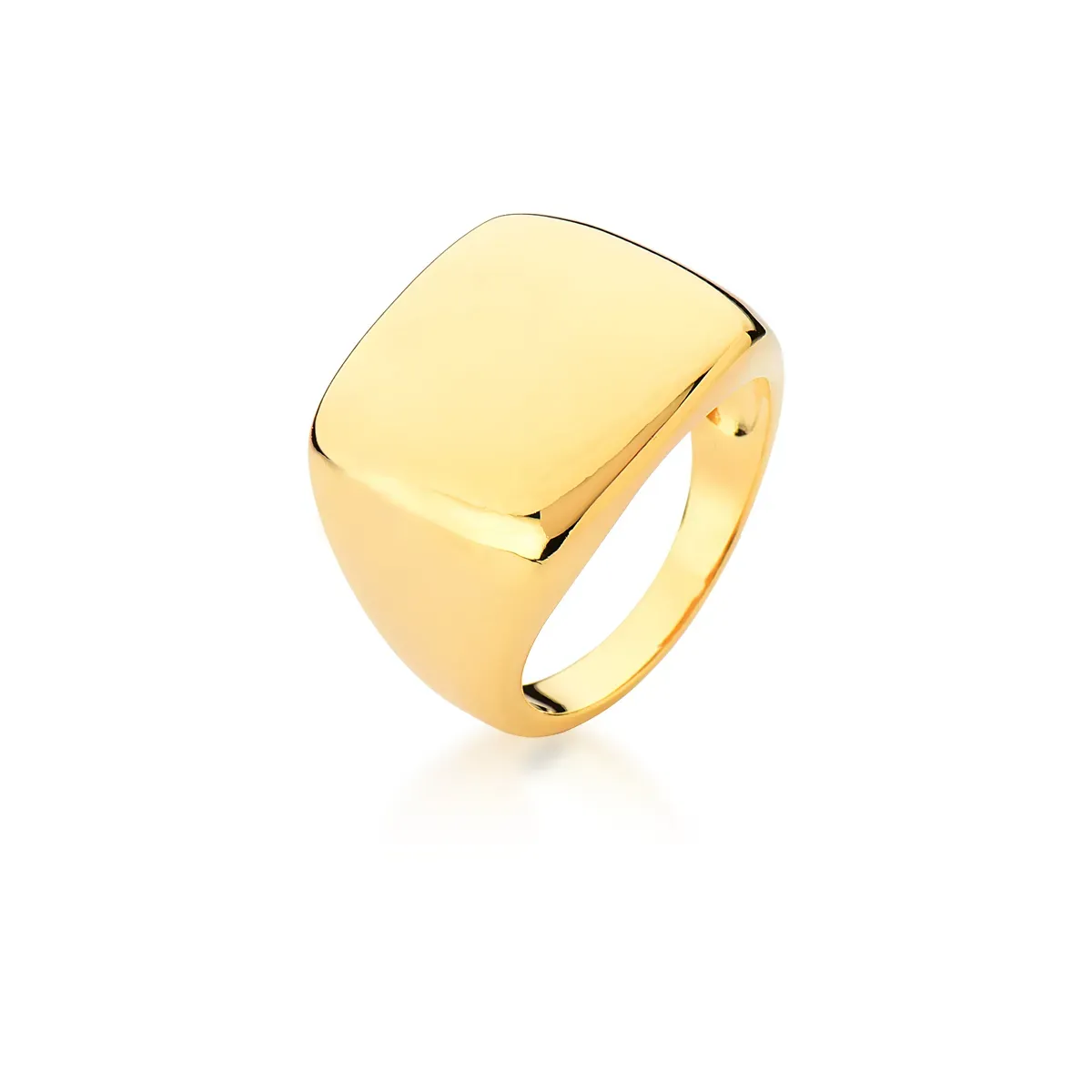 ANEL BAN. DOURADO LISO QUADRADO 17MM (CAT)