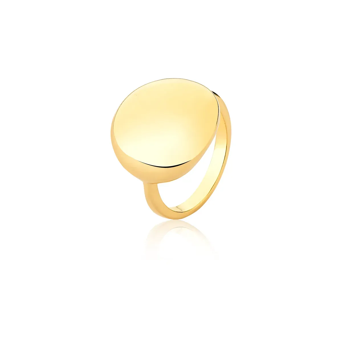 ANEL BAN. DOURADO LISO REDONDO 17MM