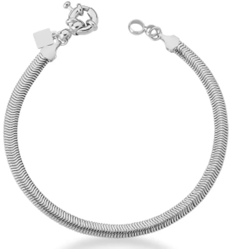 PULSEIRA MALHA ESTEIRA LISO FECHO BOIA 4MM BAN. A RODIO /TAM. 16