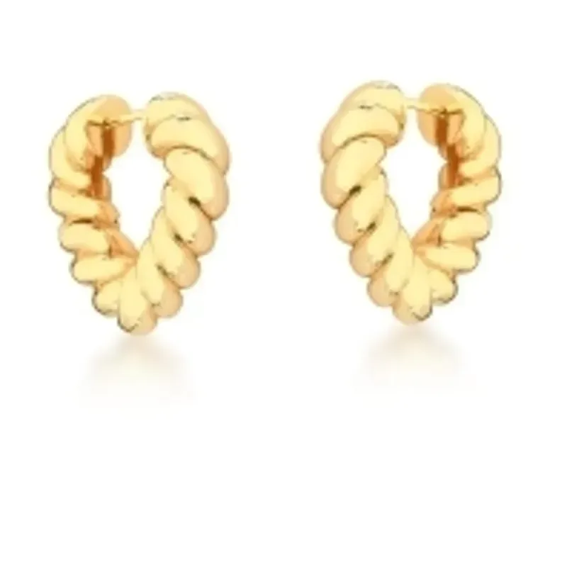BRINCO BAN. DOURADO LISO TRANCADO CORACAO ARGOLA 20X21MM BAN. DOURADO
