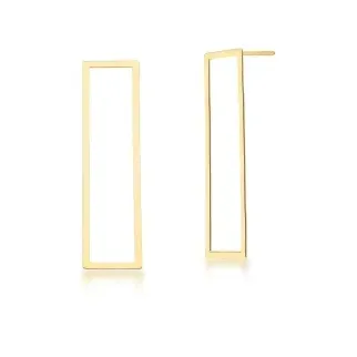 BRINCO BAN. DOURADO LISO VAZADO RETANGULAR 12X45MM