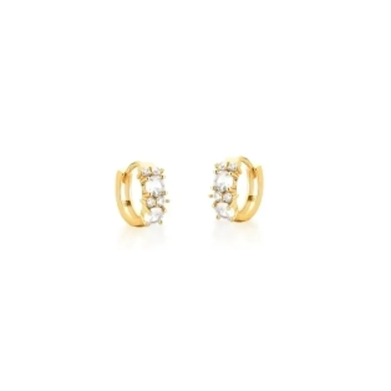 BRINCO BAN. DOURADO PEDRA BRANCA FRENTE ARGOLA 12MM (MISS)