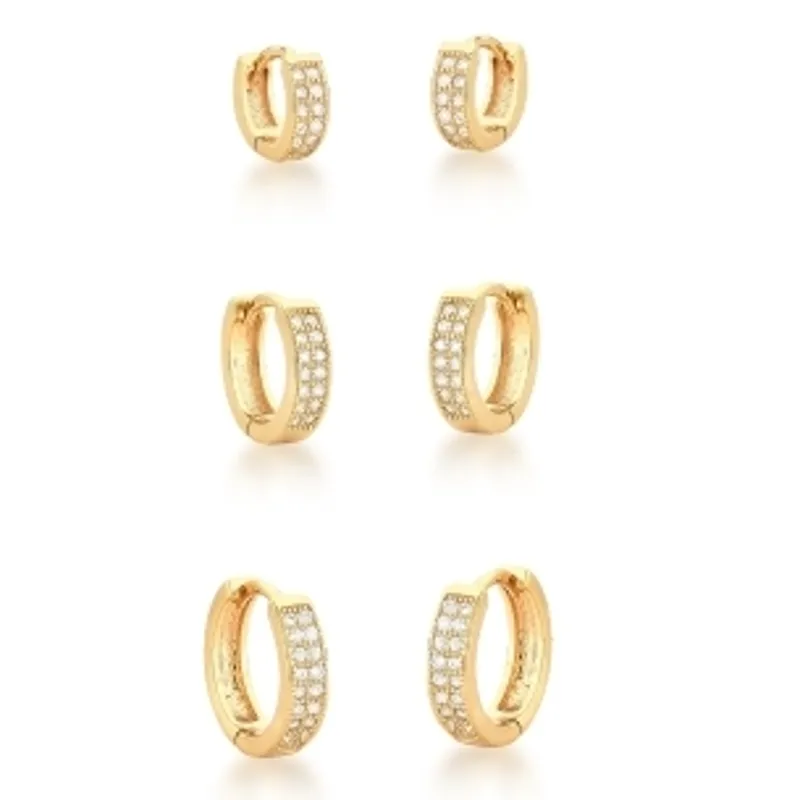 BRINCO TRIO ARGOLA ZIRCONIA