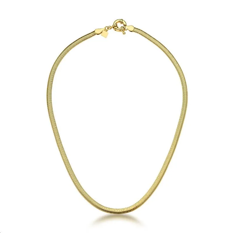 CORRENTE MALHA ESTEIRA LISO FECHO BOIA 4MM BAN. DOURADO
