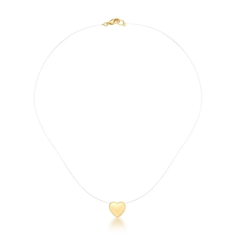 CONJ. (BR/CORR. C/ PING.) BAN. DOURADO FIO DE NYLON LISO CORACAO 13X14MM 40+5 (CAT)