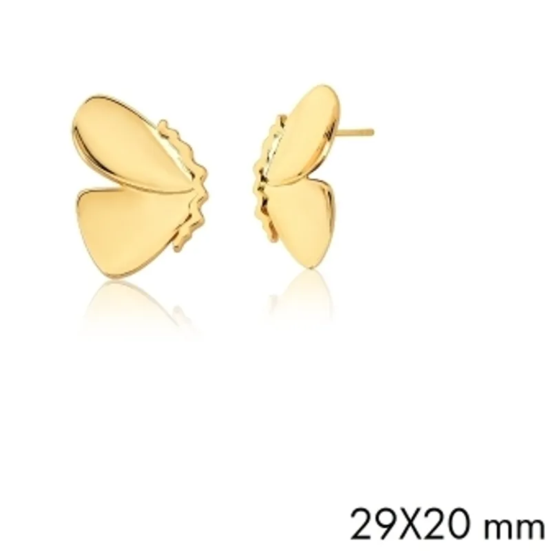 BRINCO BAN. DOURADO LISO BORBOLETA 29X20MM (RC 02.22)