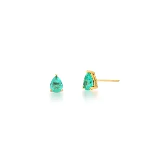 BRINCO BAN. DOURADO PEDRA FUSION TURMALINA GOTA 6X8MM