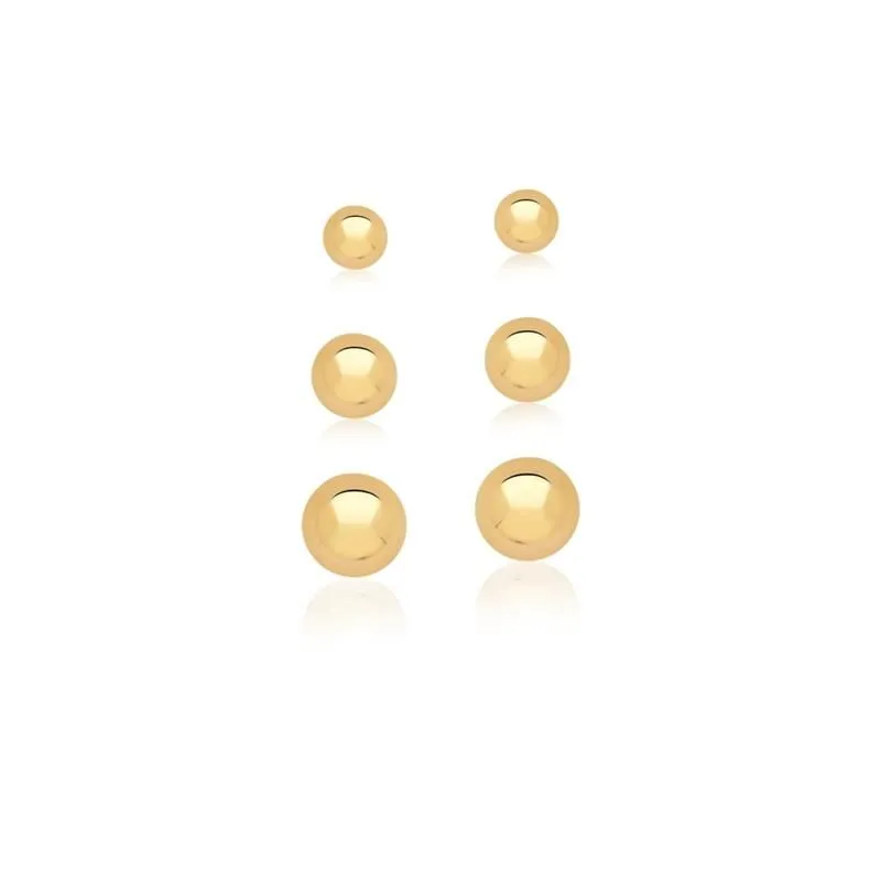 CONJUNTO C/ 3 PARES DE BRINCO BAN. DOURADO