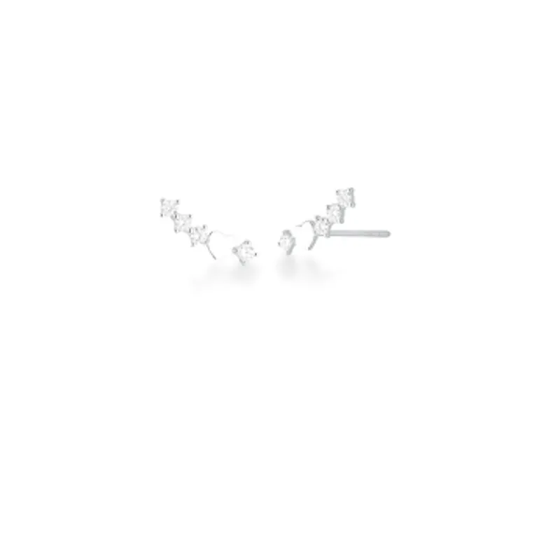 BRINCO PEDRA BRANCA EAR CUFF CORAÇÃO 