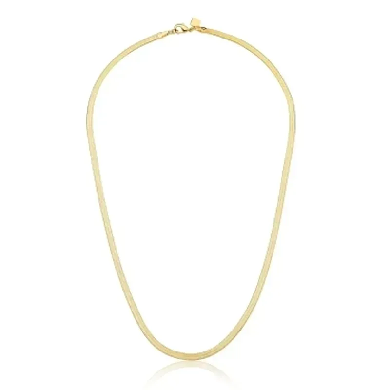 CORRENTE ESTEIRA LAMINADA LISO 3MM BAN. DOURADO /TAM. 30CM +10CM