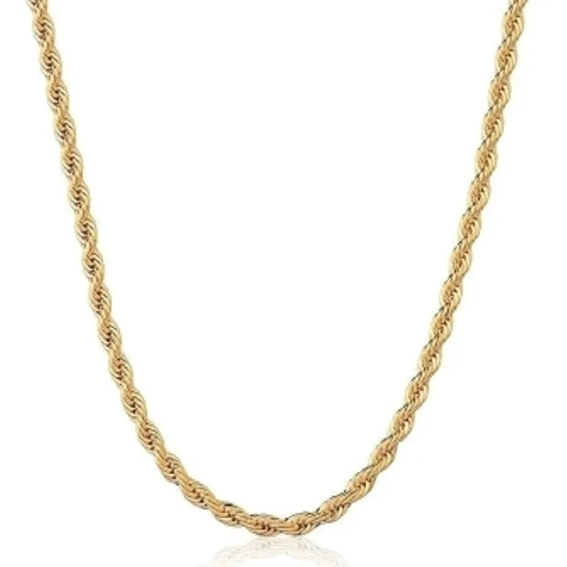 CORRENTE CORDAO BAIANO 4MM 45+5CM BAN. DOURADO LISO