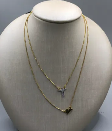 COLAR BAN. DOURADO CRISTO REDENTOR CRAVEJADO ZIRCONIA BRANCA PÃO DE AÇÚCAR
