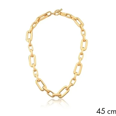 CORRENTE BAN. DOURADO LISO ELO 3 EM 1 25X13X4MM FECHO TRAVA