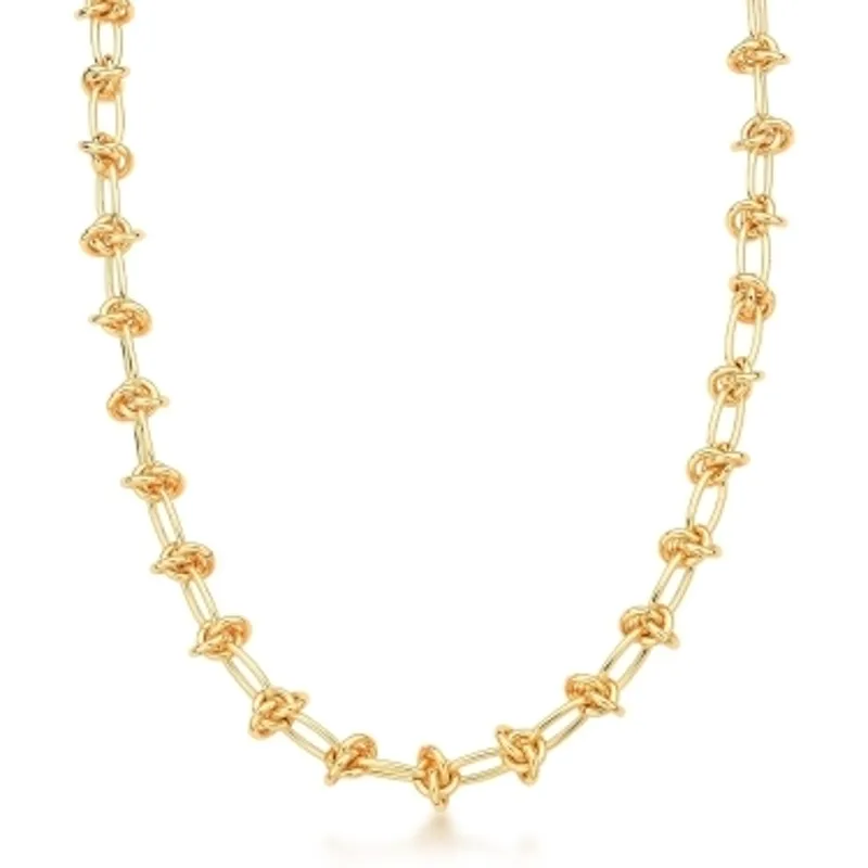 CORRENTE BAN. DOURADO LISO ELO INTERCALADO NOZINHO 6X12MM 45CM