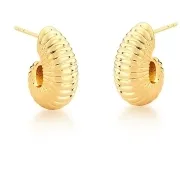 BRINCO BAN. DOURADO LISO TRABALHADO CURVO 15X20MM BAN. DOURADO