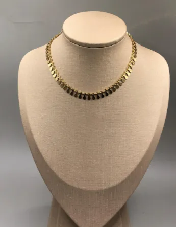 CHOKER BAN. DOURADO LISO GOTA DISPERSAS 30+10CM