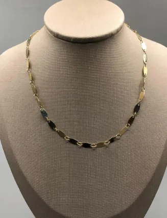 CHOKER BAN. DOURADO LISO NAVETE/OVAL 30+10CM