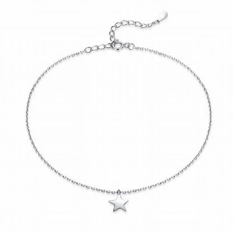 TORNOZELEIRA PRATEADO LISO 1 ESTRELA 23CM