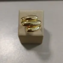 ANEL BAN. DOURADO LISO 3 VOLTAS CURVO