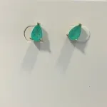 Brinco gota verde pequeno 